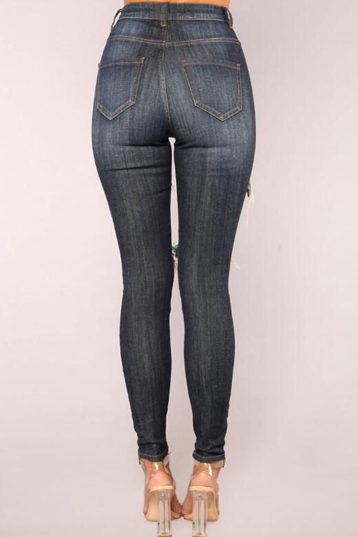 SZ60213 destroyed skinny jeans for women